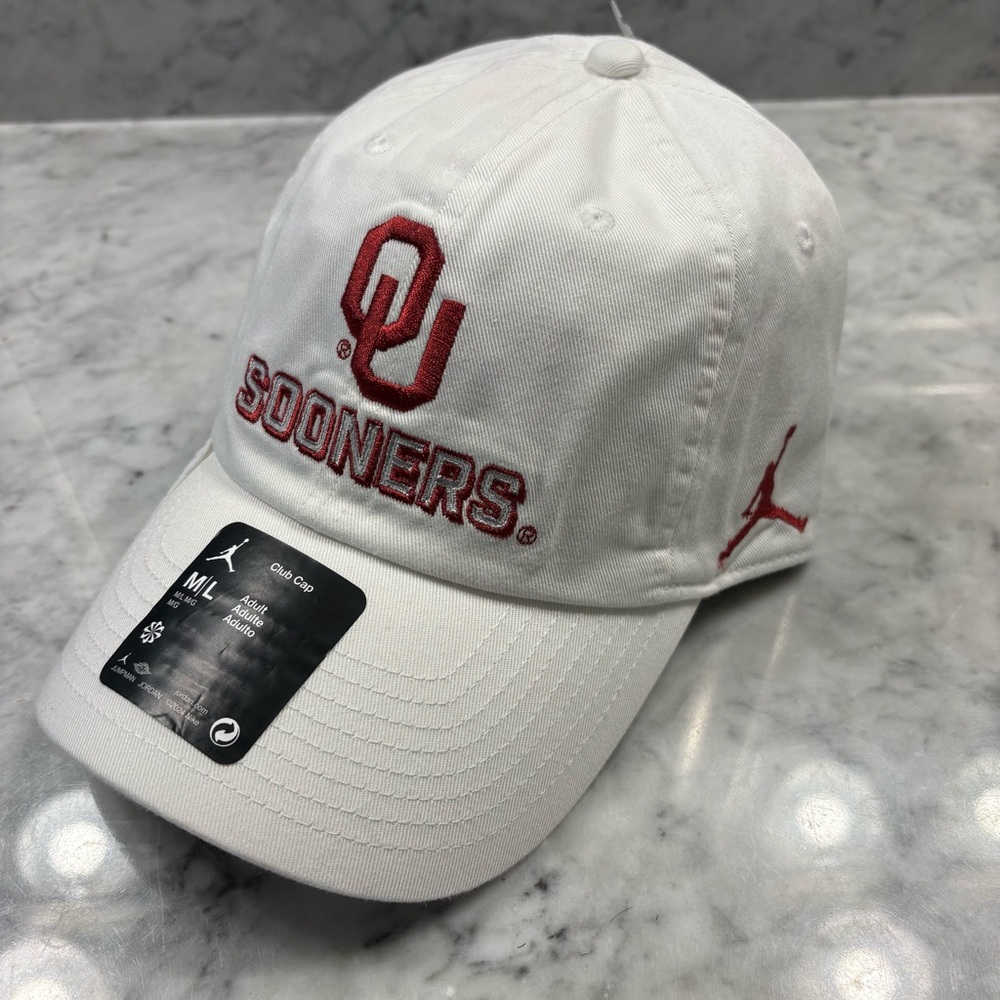 OU Sooners Jordan On-Field Official NCAA Game Day Adjustable White Dad Hat